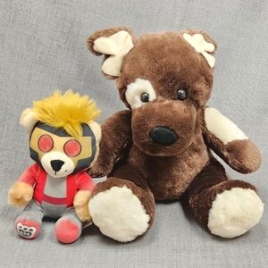 Build-A-Bear Fudge Brown Dog and Star Lord Guardian Of The Galaxy Lot.